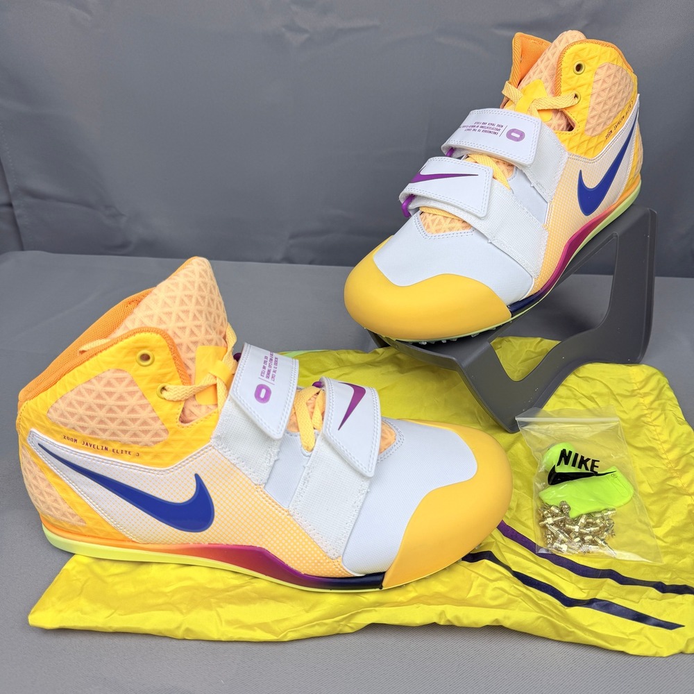 Nike Zoom Javelin Elite 3 Mens 11.5 Track Field Spikes Orange White FZ9626-800